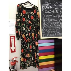 Antthony originals floral maxi dress size 2X black red new from HSN